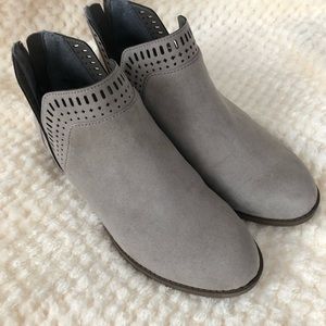 Carlos Grey faux suede booties
